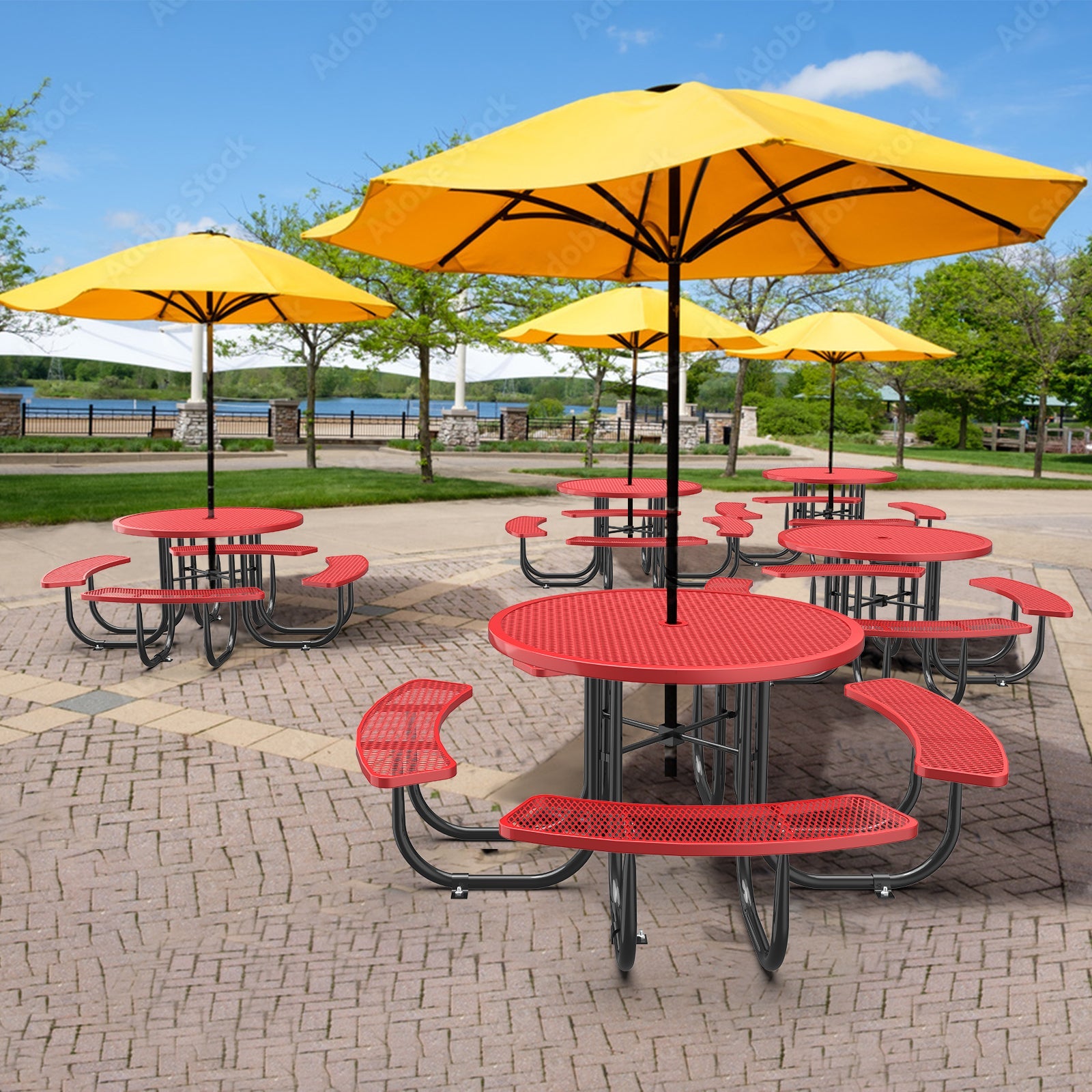 46" Round Picnic Table With Umbrella Hole - OVERLANDERS Outfitter
