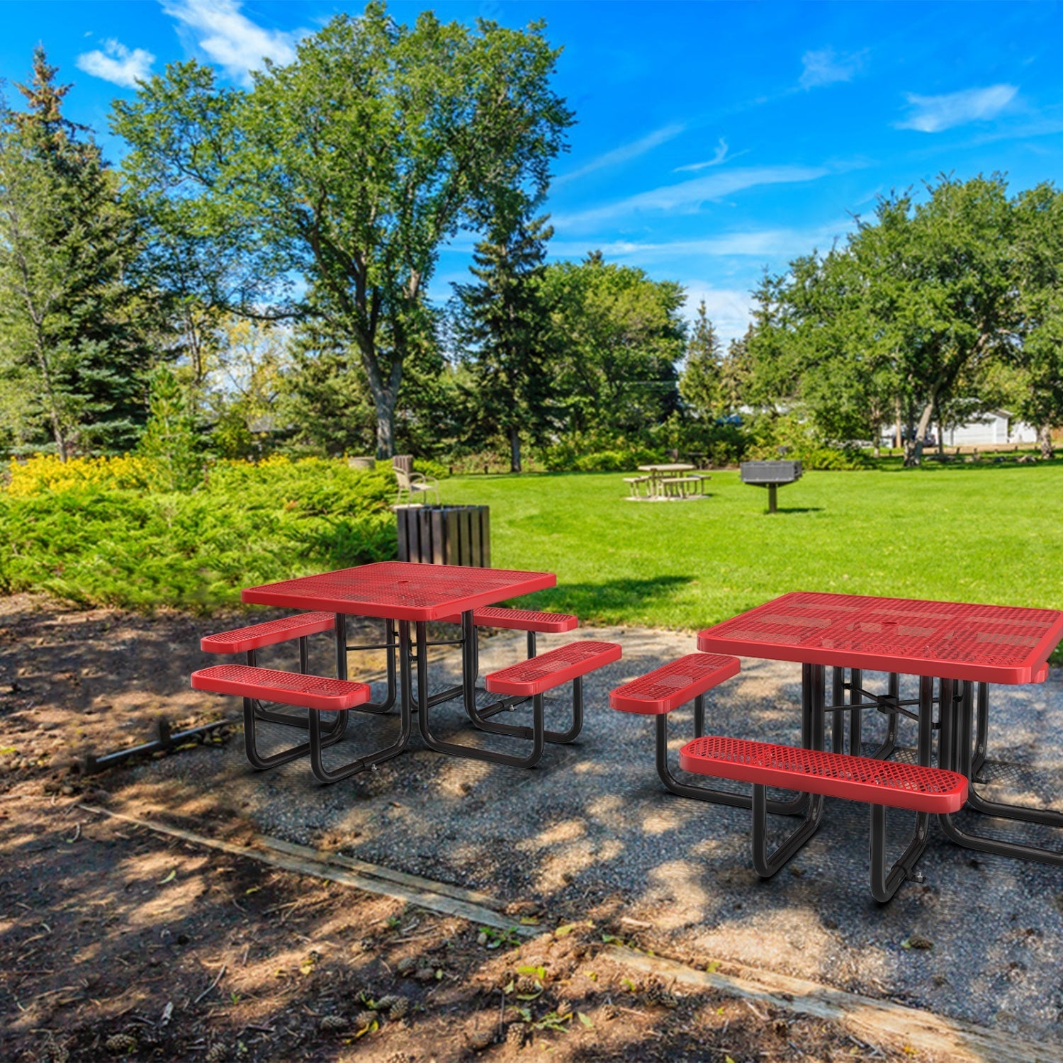 46" Square Picnic Table With Umbrella Hole - OVERLANDERS Outfitter
