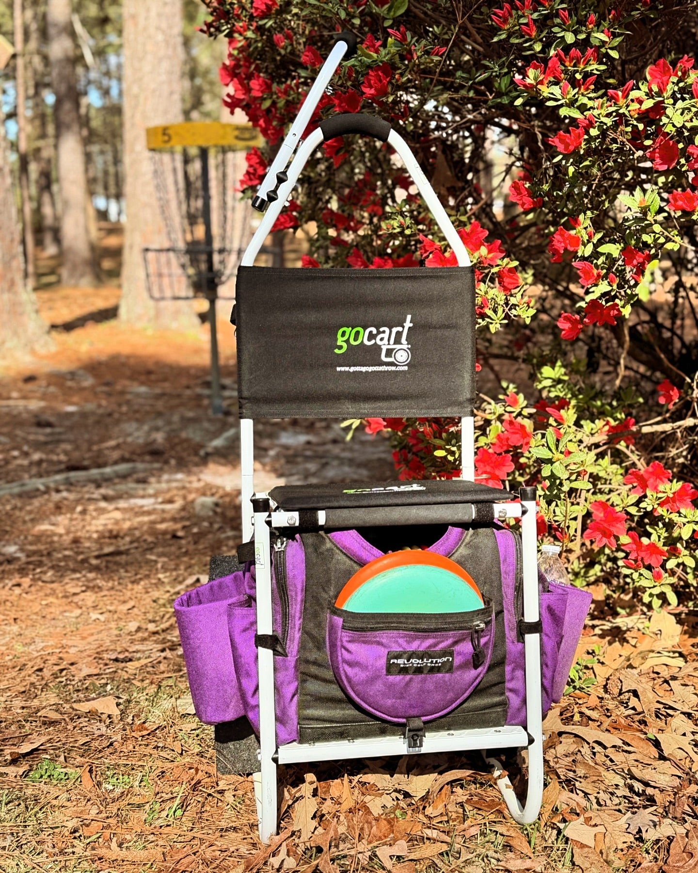 Gotta Go Gotta Throw Revolution Carolina Team V3 disc golf bag in olive green with multiple compartments and comfortable strap