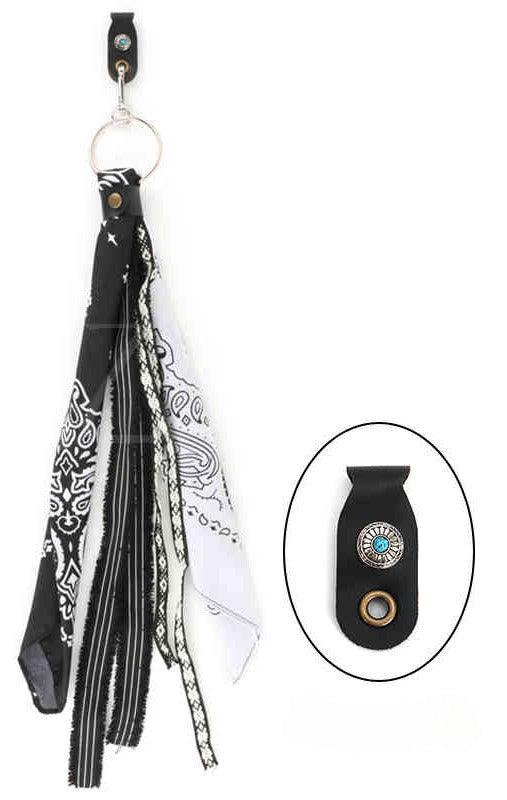 Motorcycle handlebar streamer pendant decor by Bean's Moto Booth featuring a vintage-inspired motorcycle design with vibrant colors.