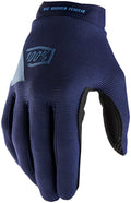 Gio's Outdoors Ridecamp Gloves in navy and slate blue, full finger cycling gloves, medium size, breathable and lightweight design.