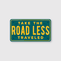 Pike Street Press Road Less Traveled sticker featuring bold black and white design, ideal for laptops and water bottles