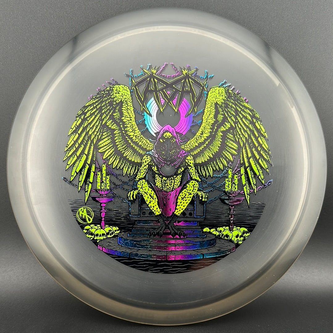 CryZtal Buzzz disc golf disc by Rare Air Discs featuring Karudi the Overseer artwork from Cult of RAD series.