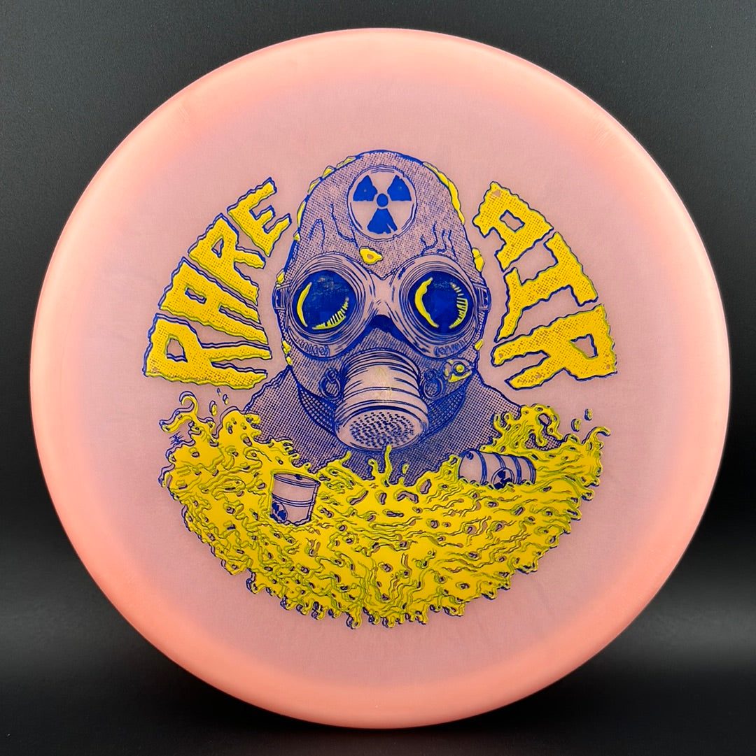 Color Lunar Recon Mortar F2 disc golf disc by Rare Air Discs featuring a Radioactive Man stamp in vibrant colors.