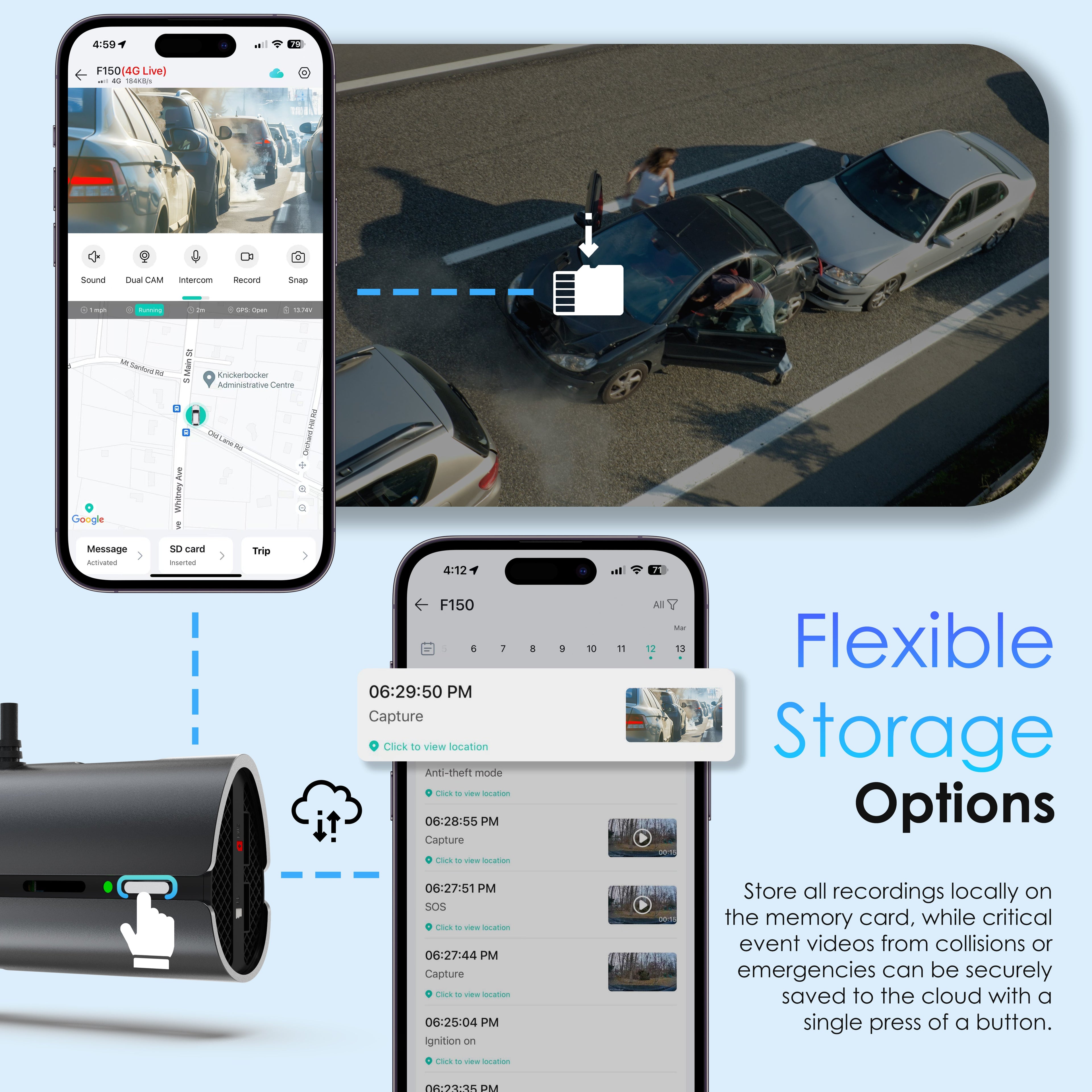 Rexing 4G LTE 2-Channel Dash Cam with GPS – 2.5K Front + 1080p Rear | Real-Time Remote Access & Alerts - We The Collective