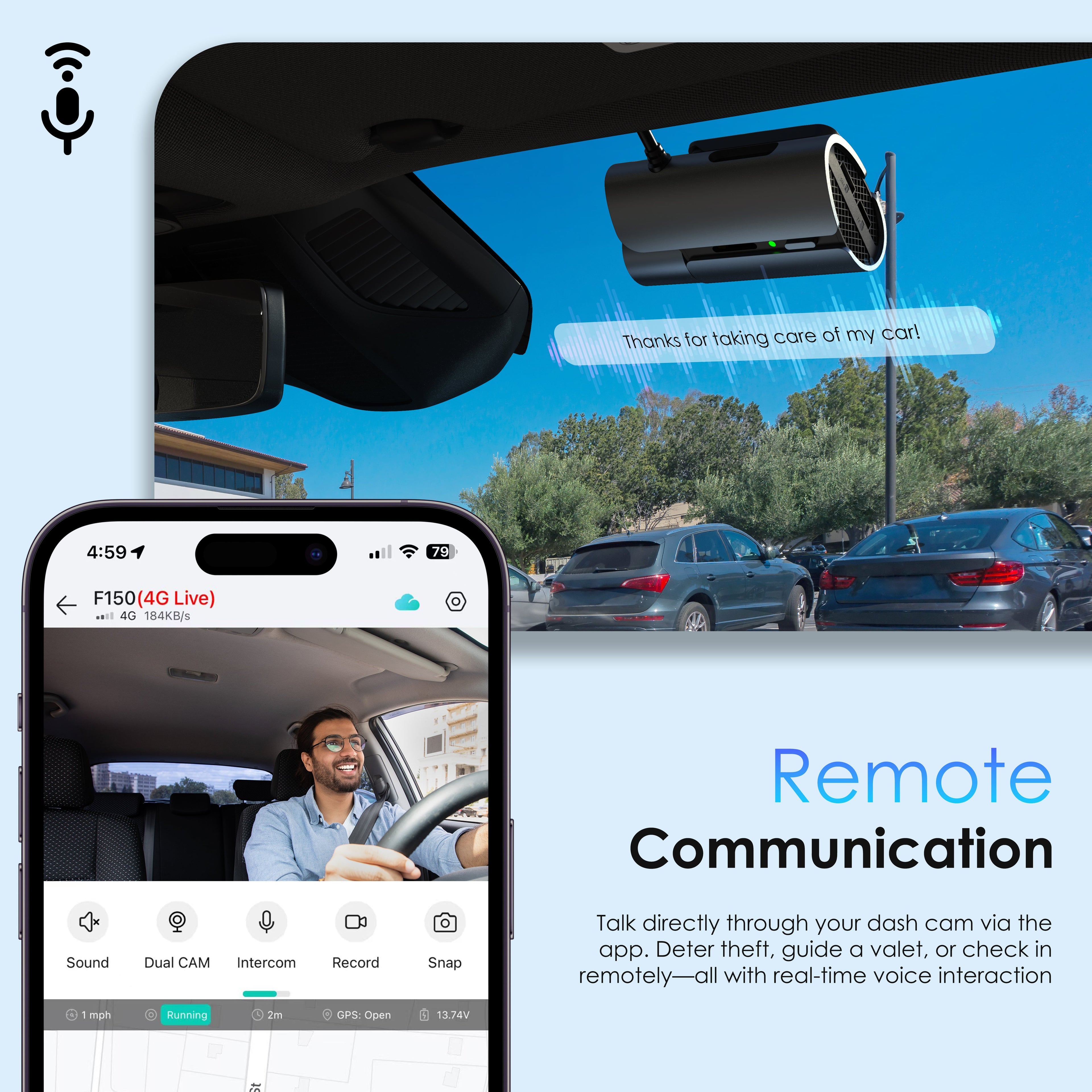 Rexing 4G LTE 2-Channel Dash Cam with GPS – 2.5K Front + 1080p Rear | Real-Time Remote Access & Alerts - We The Collective