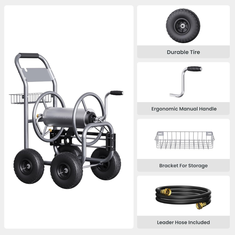 Garden Hose Reel Cart-4 Wheels-Heavy Duty - OVERLANDERS Outfitter