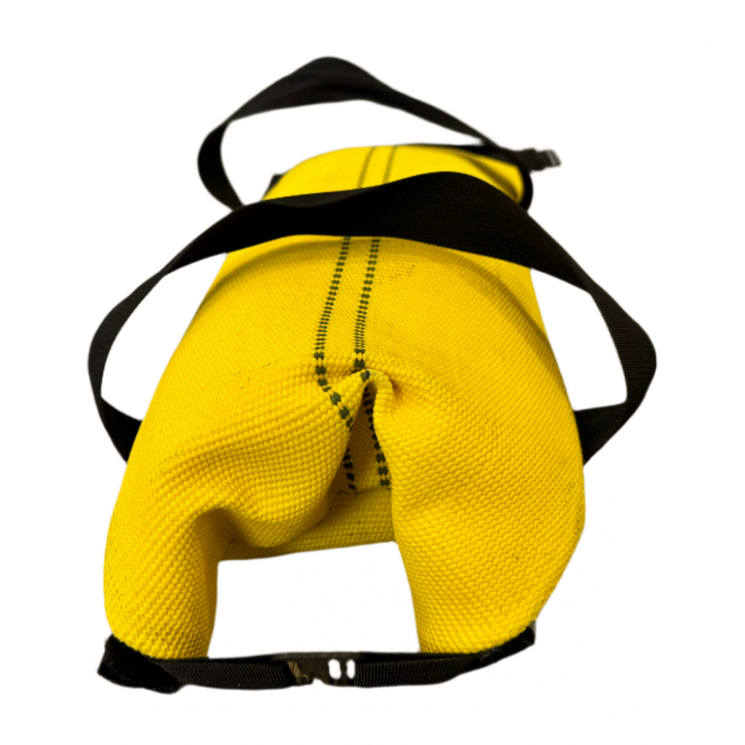 Recycled Firefighter Workout Battle Bag Spark Starter with sturdy handles and adjustable strap for fitness and gym use.