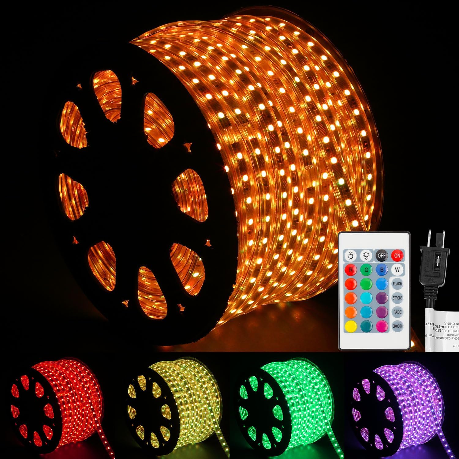 50 FT Waterproof Led Strip Lights for Outdoor Indoor, Cool White, Warm White, Blue, 16 Multiple Color Changing Led Light with Remote Control - OVERLANDERS Outfitter
