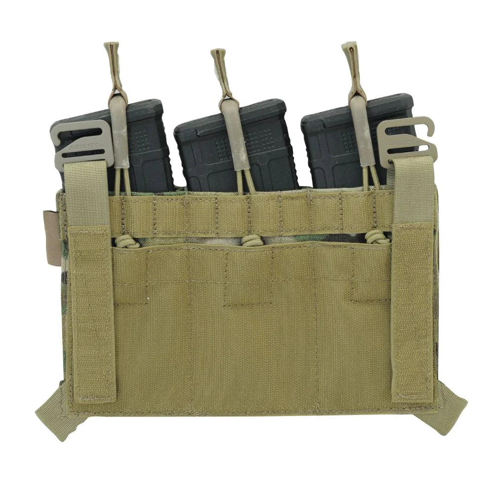 HCC Tactical AG3 Triple Mag Placard for tactical gear, designed to hold three magazines securely.