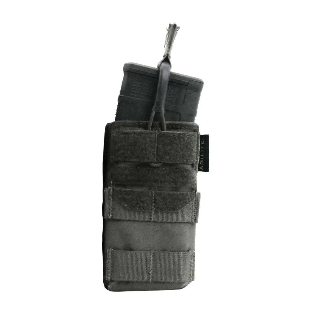 HCC Tactical AG1 5.56 single magazine pouch with durable nylon construction and adjustable retention for tactical gear.
