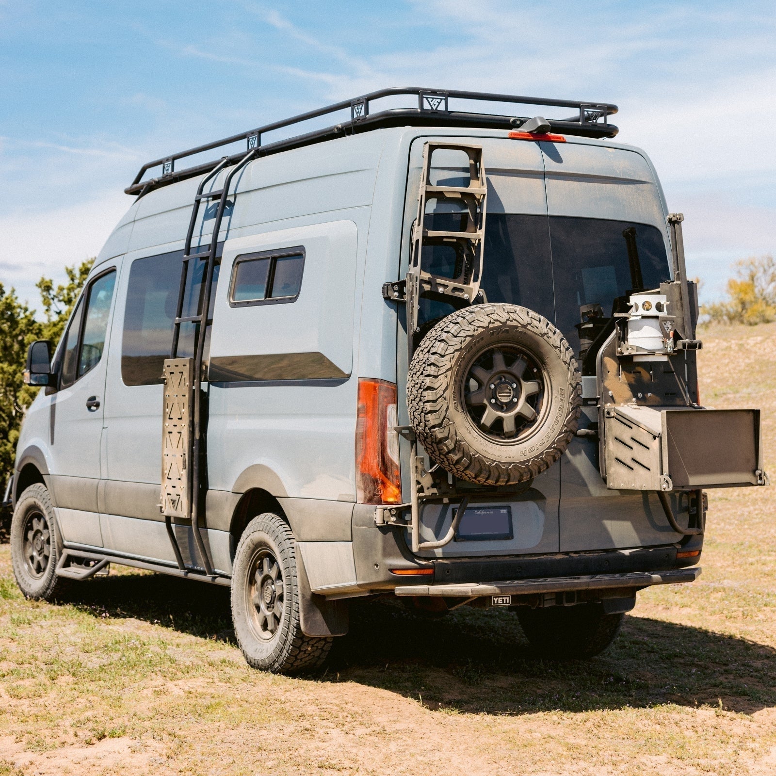 Sprinter Mule Carrier by The Van Mart, featuring a robust design for secure exterior transport on vans.