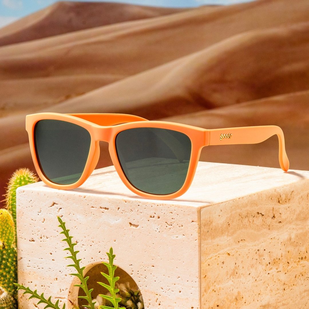 Rare Air Discs Chocolatier's Caramel Hot Tub polarized sunglasses in packaging, stylish accessories with a caramel-colored frame.