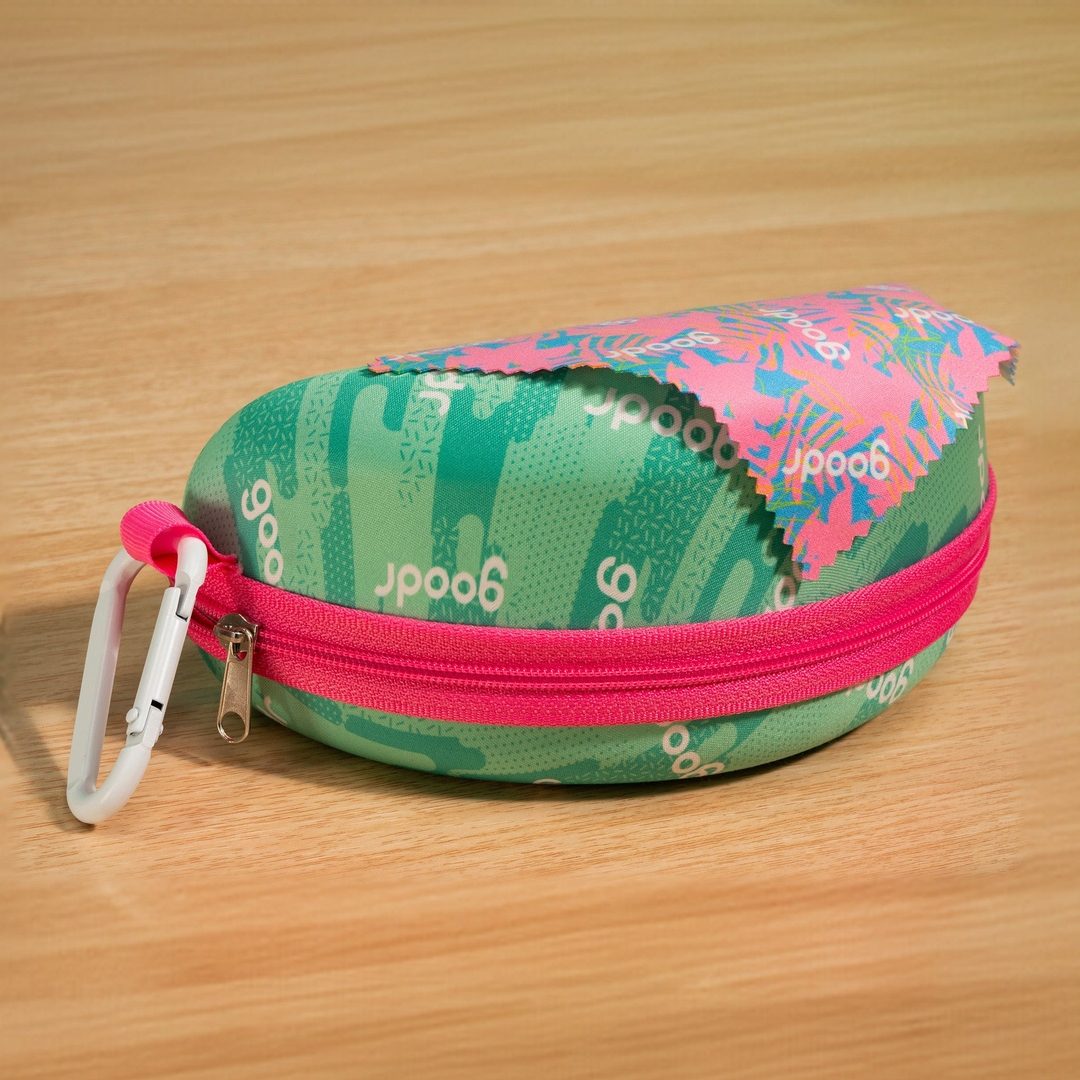Rare Air Discs Gnarliest Case Scenario sunglasses case with carabiner, compact and protective accessories packaging.