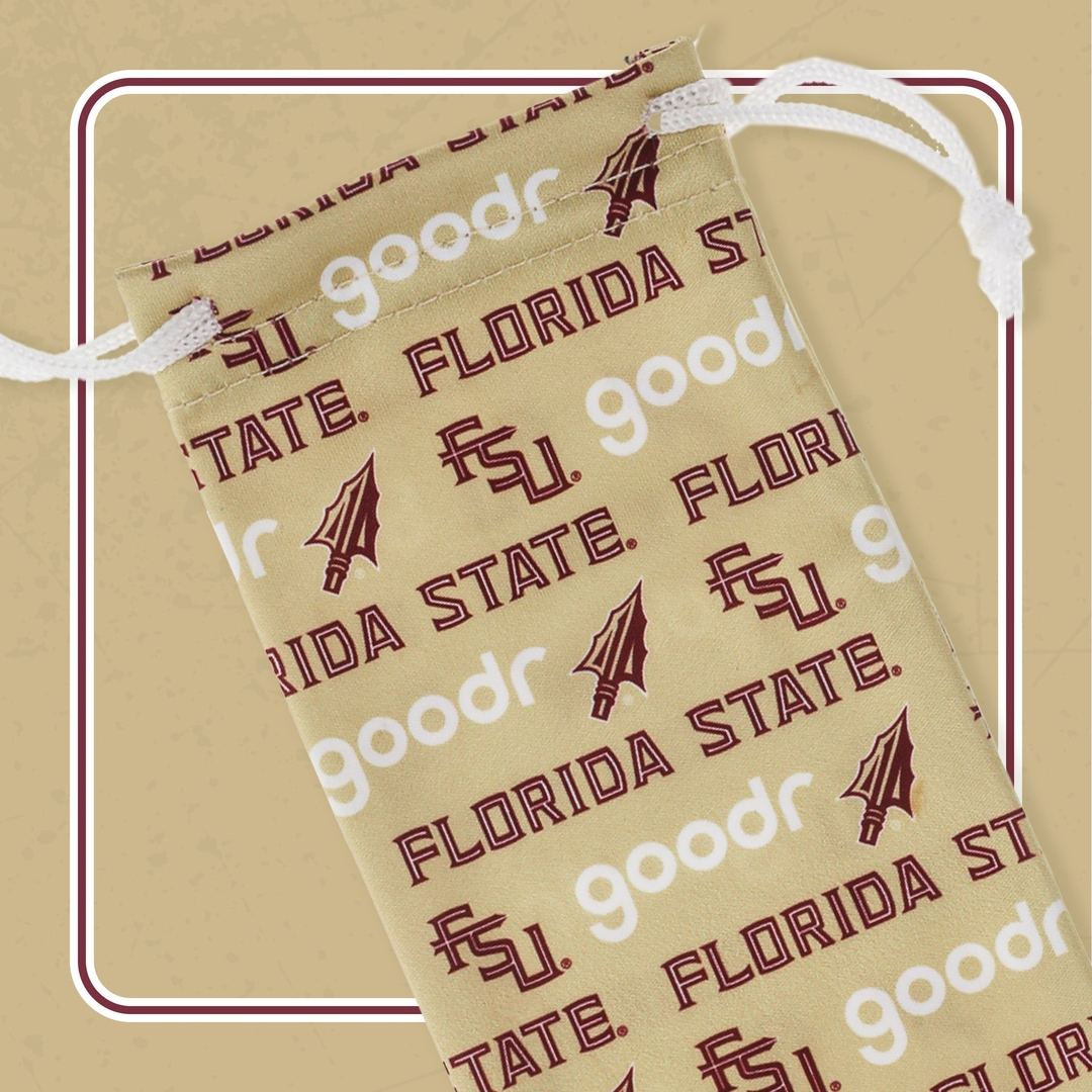 Four pairs of Rare Air Discs "Fear The Spear" Florida State collegiate polarized sunglasses in packaging, featuring black frames and tinted lenses.