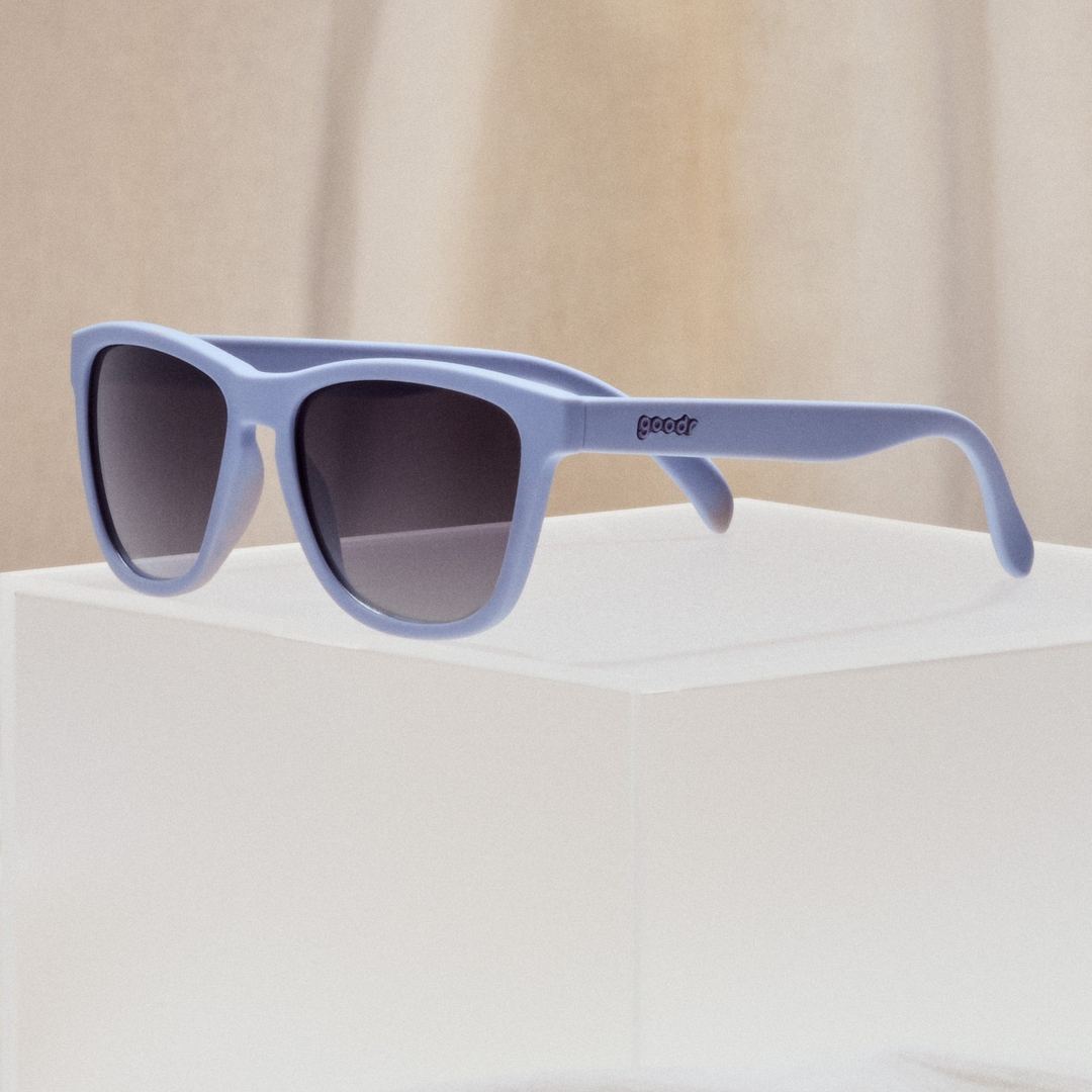 Rare Air Discs Zombie Skin Care Routine OG polarized sunglasses in packaging, showcasing sleek black frames and polarized lenses.