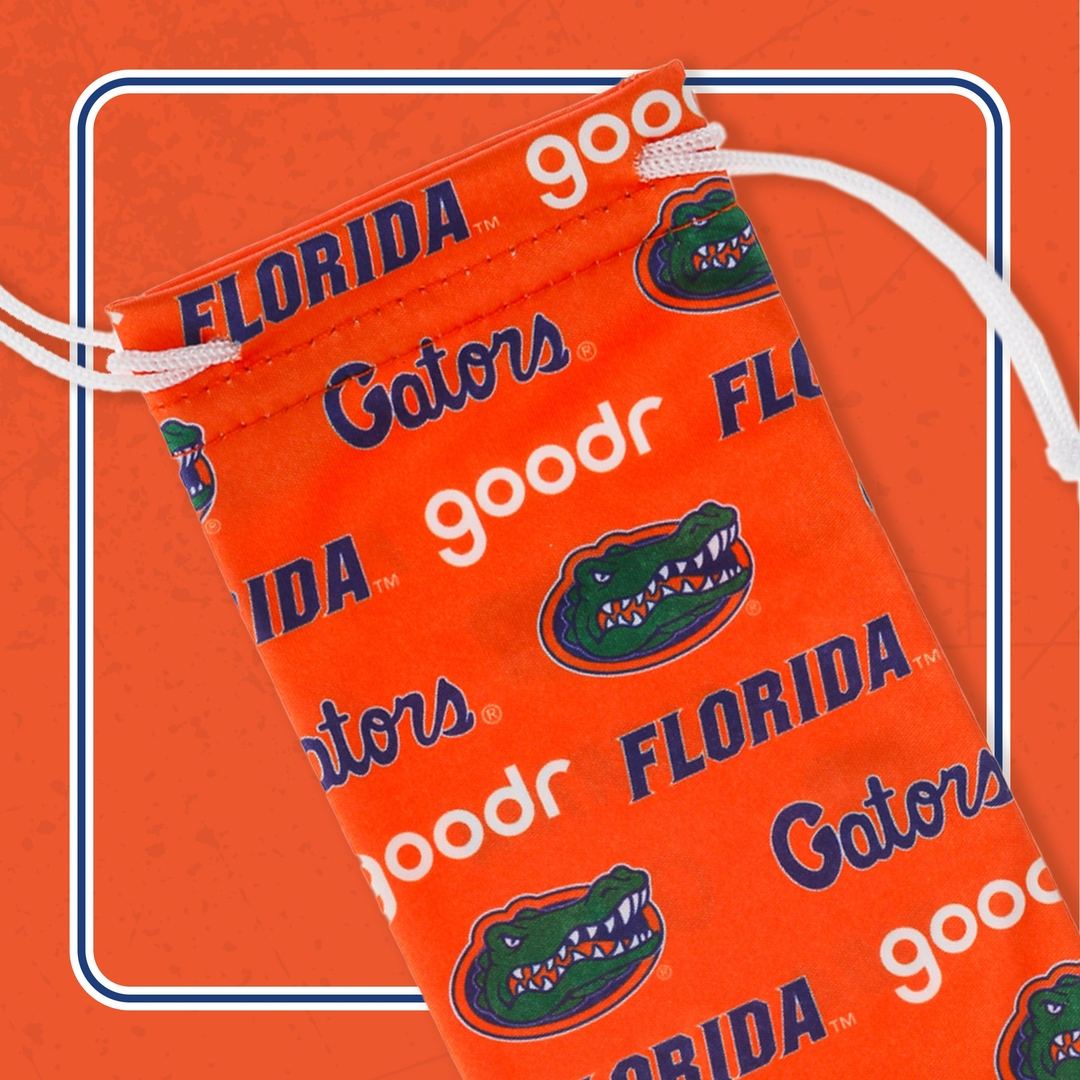 Florida Collegiate OG Polarized Sunglasses from Rare Air Discs, shown in packaging, featuring a swamp-themed design and durable accessory style.