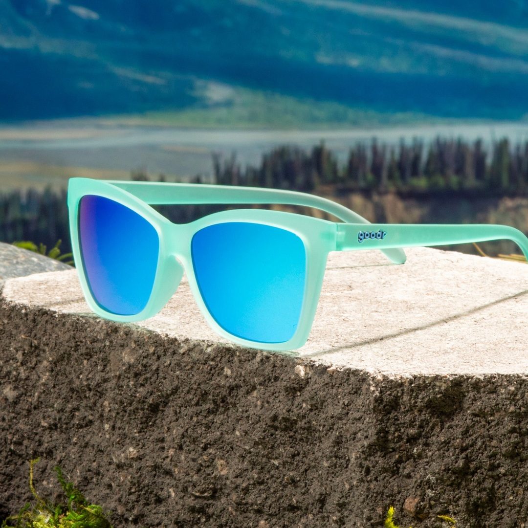 Rare Air Discs "Will Brake For Mermaids" polarized pop G sunglasses in packaging, stylish accessories with reflective lenses.