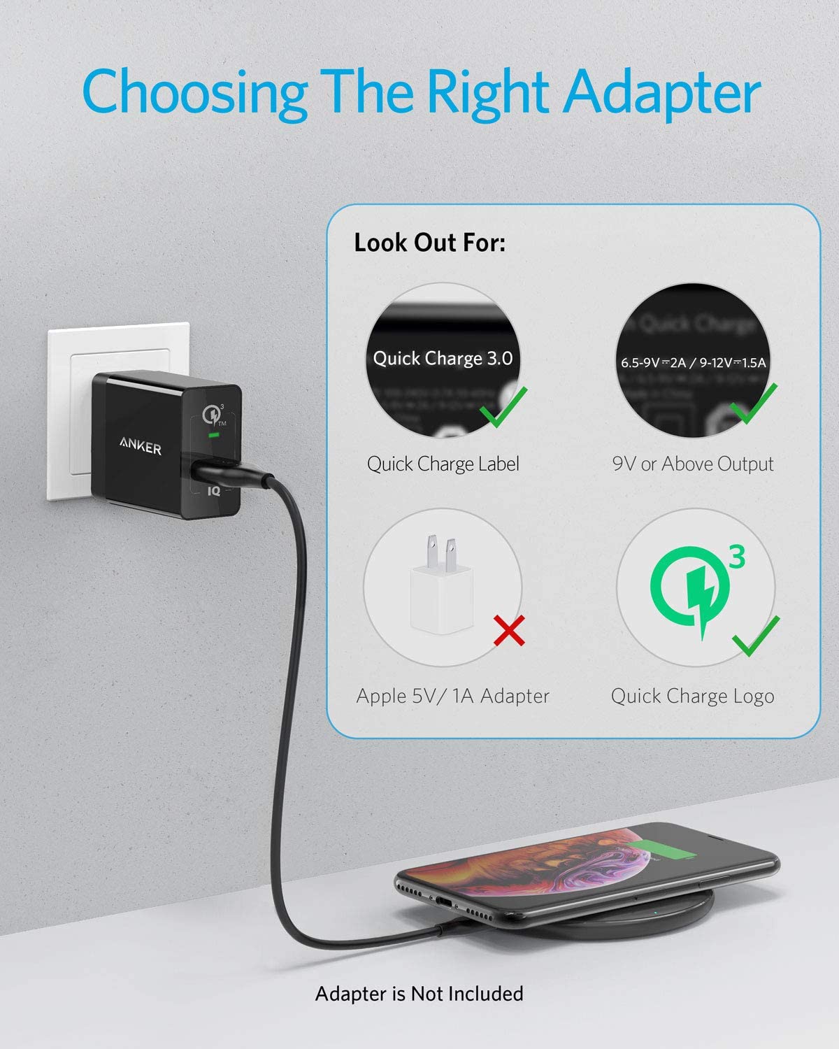 Anker 313 wireless charging pad with sleek design, suitable for charging compatible devices effortlessly.