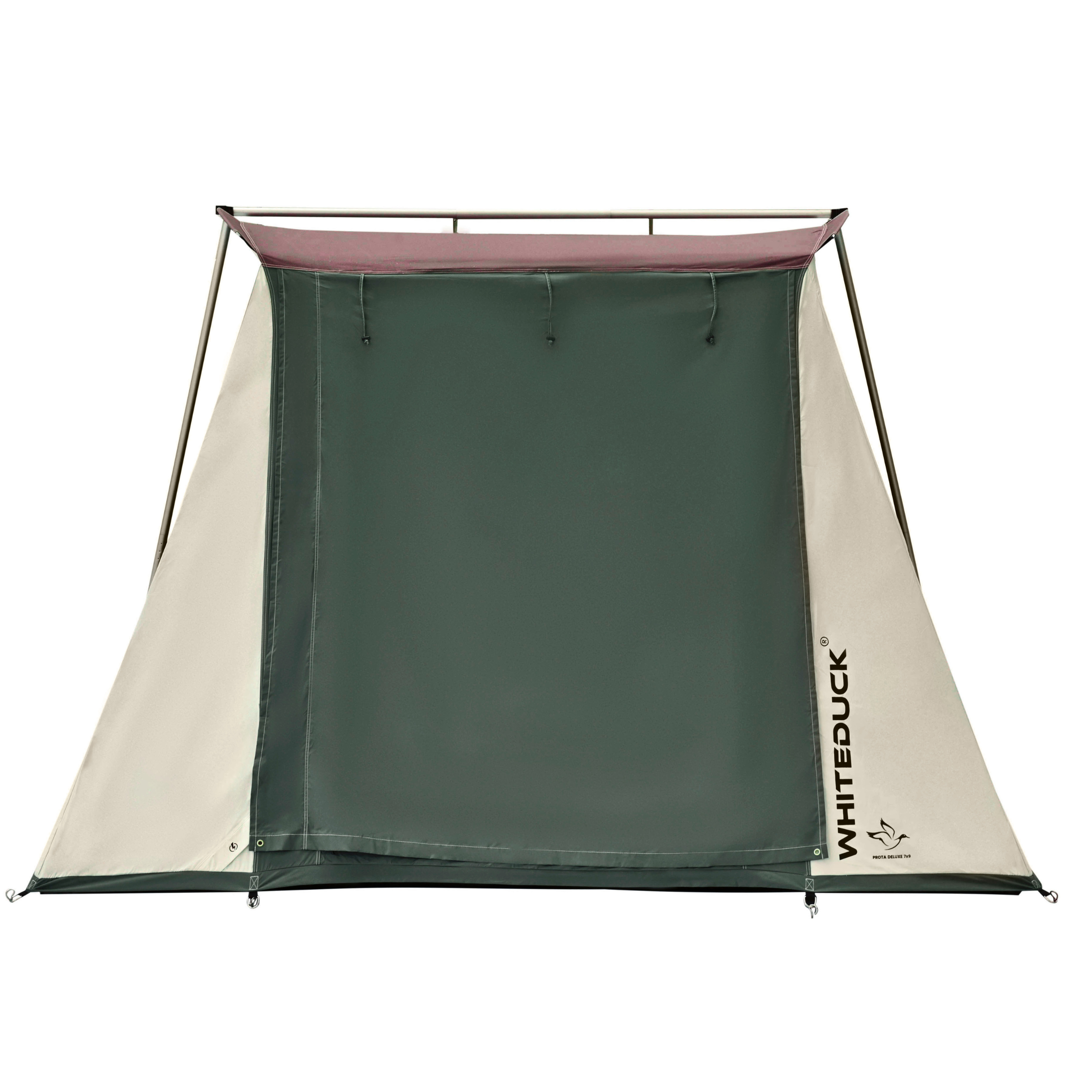 White Duck Outdoors Prota Canvas Cabin Tent 7x9' Deluxe with sturdy fabric and spacious interior for outdoor camping.