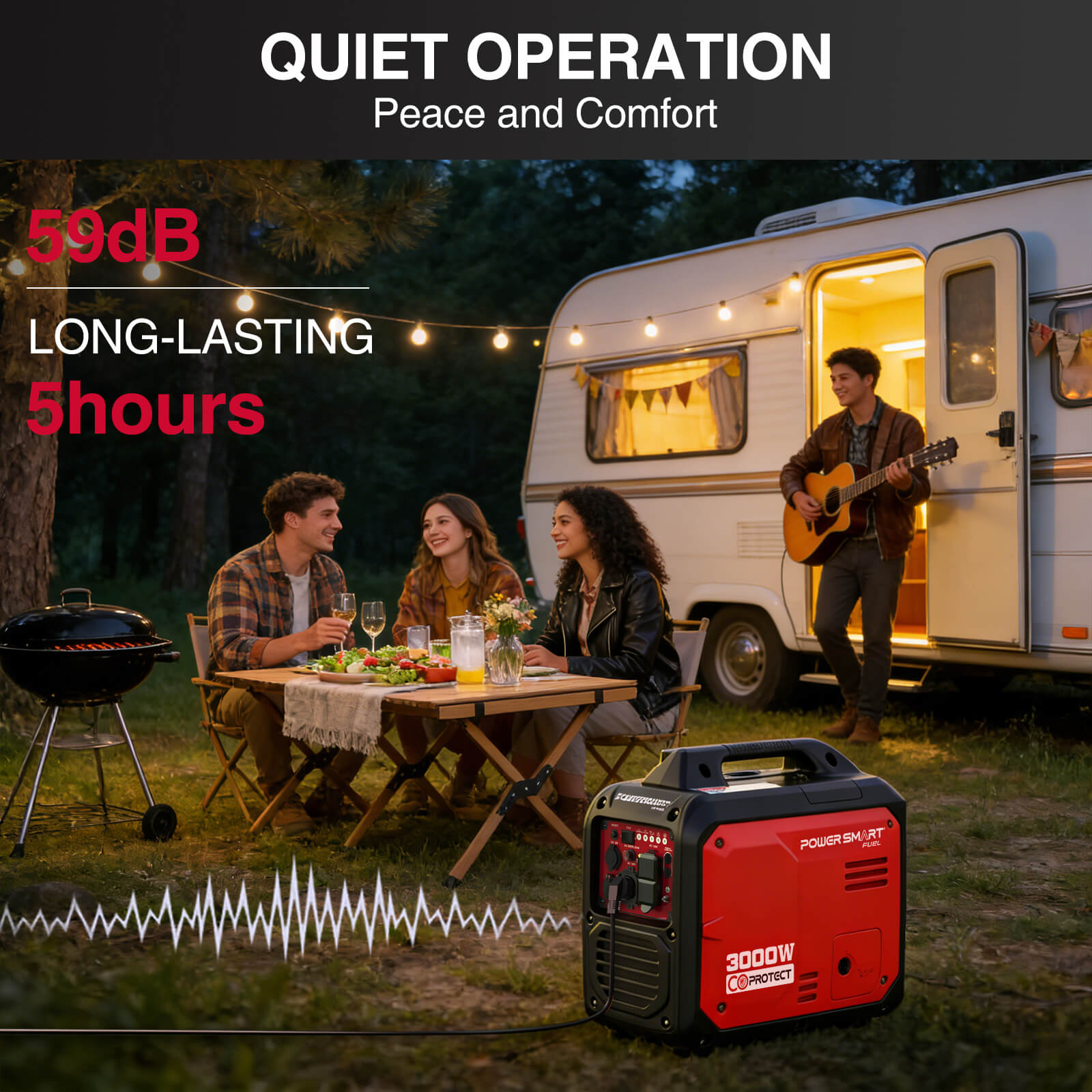 3000W Inverter Gas Generator w/ CO Alert DB5032 - OVERLANDERS Outfitter
