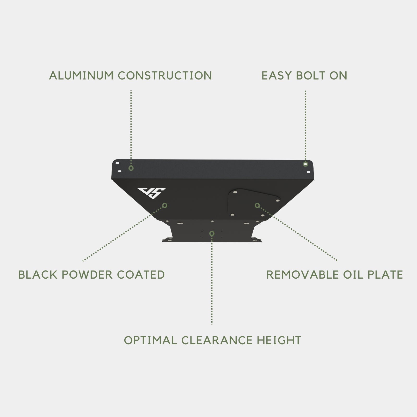VanSpeed Sprinter skid plate from The Van Mart, showcasing durable metal construction and custom fit for van protection.