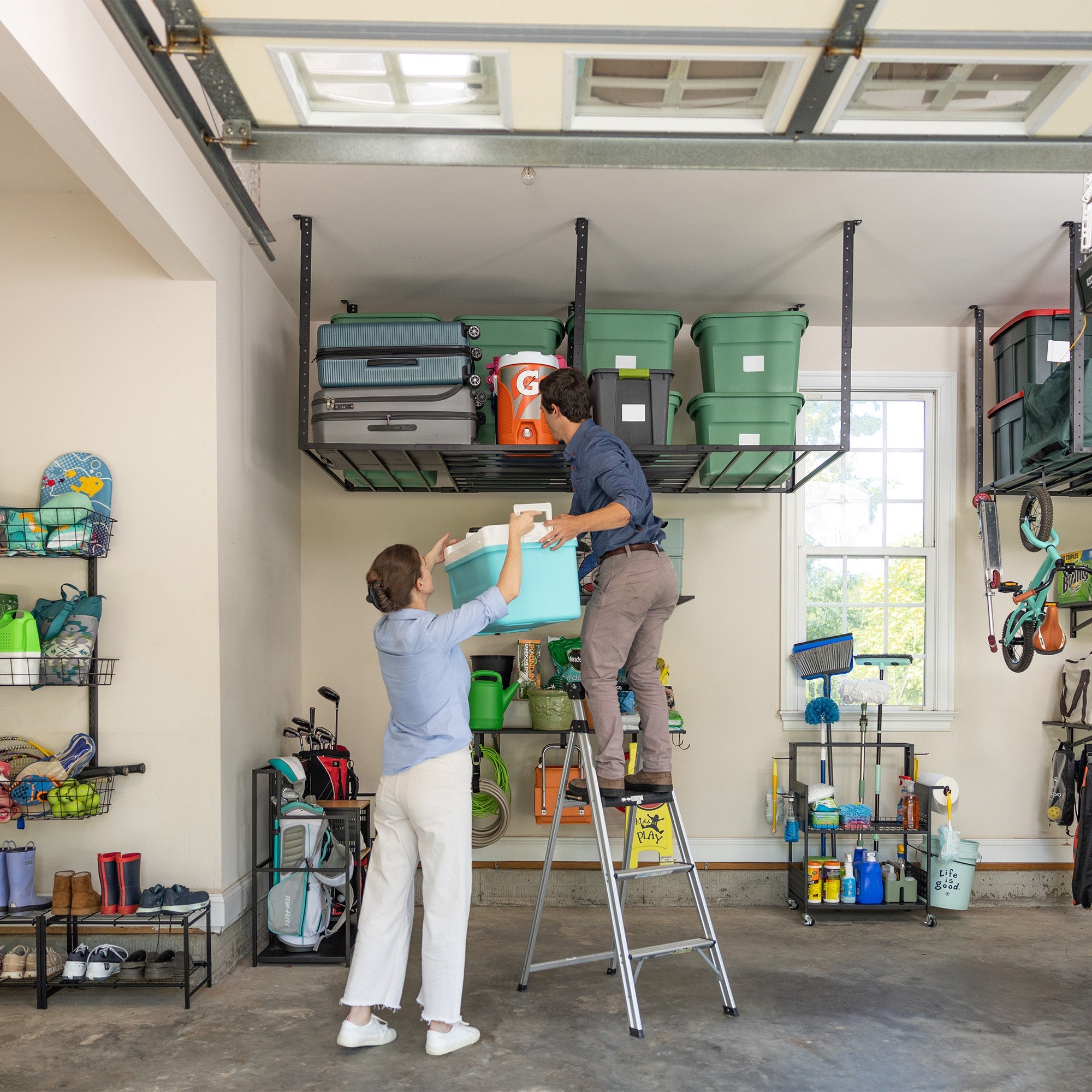 4' x 8' Faber Overhead Garage Shelving | Holds 700 lbs - OVERLANDERS Outfitter