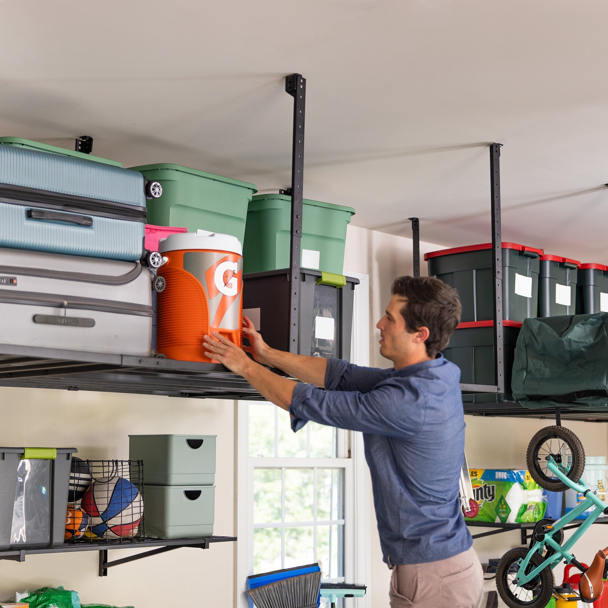 4' x 8' Faber Overhead Garage Shelving | Holds 700 lbs - OVERLANDERS Outfitter