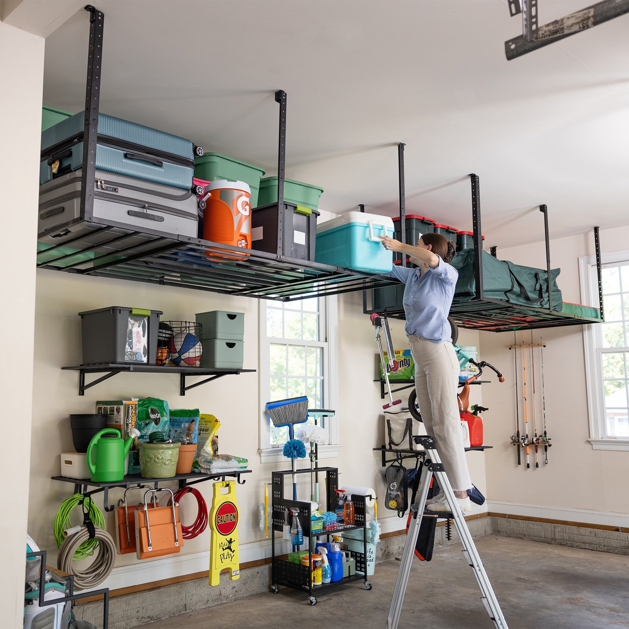 4' x 8' Faber Overhead Garage Shelving | Holds 700 lbs - OVERLANDERS Outfitter