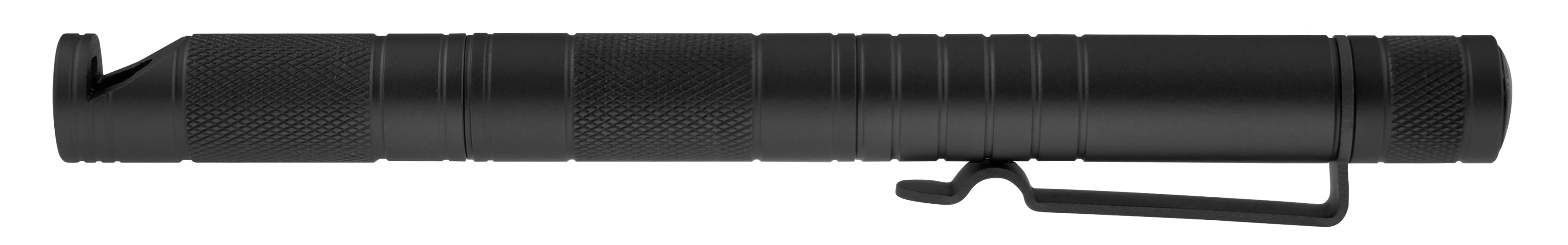 Compact 5-in-1 survival tool with tactical pen, screwdrivers, and bottle opener, designed for emergency and outdoor use.