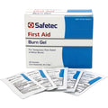 Burn Gel pouch from quakekits.com, 0.9g size, ideal for burn treatment, with 25 pouches per box for first aid.