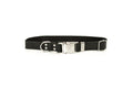 Modern Style Quick-Release Midnight Black Leather Dog Collar - OVERLANDERS Outfitter