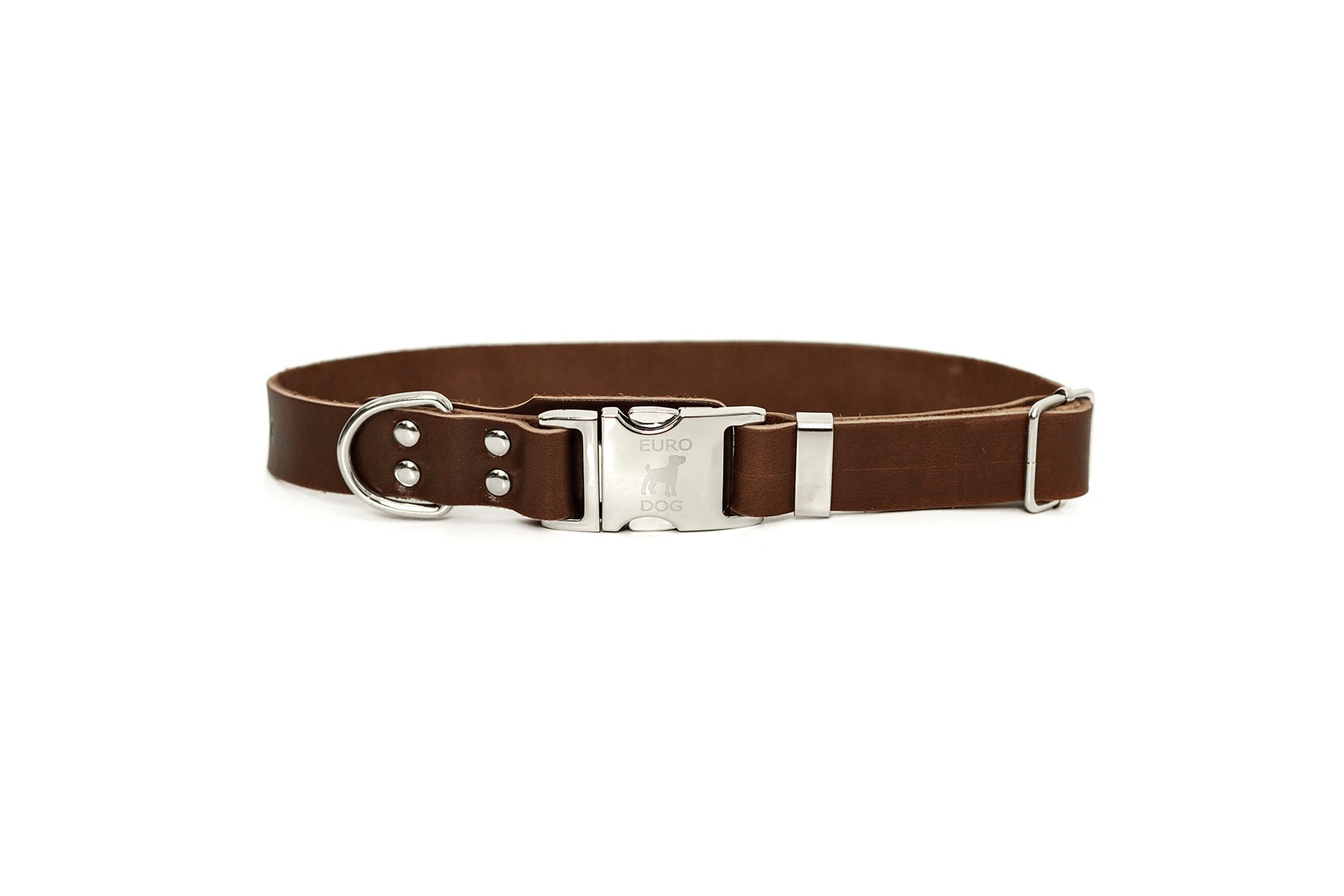 Modern Style Quick-Release Chocolate Leather Dog Collar - OVERLANDERS Outfitter