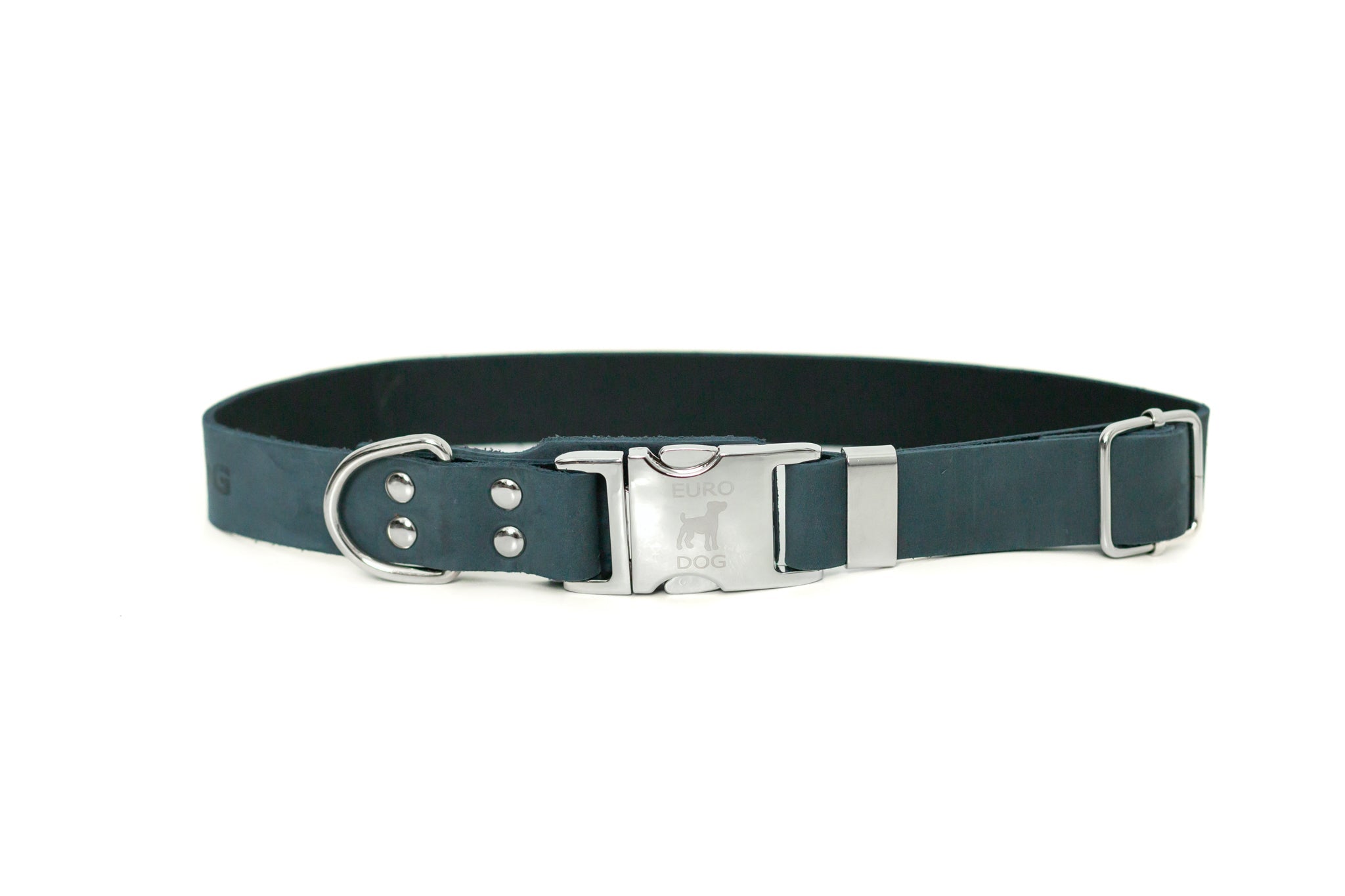 Modern Style Quick-Release Blue Jeans Leather Dog Collar - OVERLANDERS Outfitter