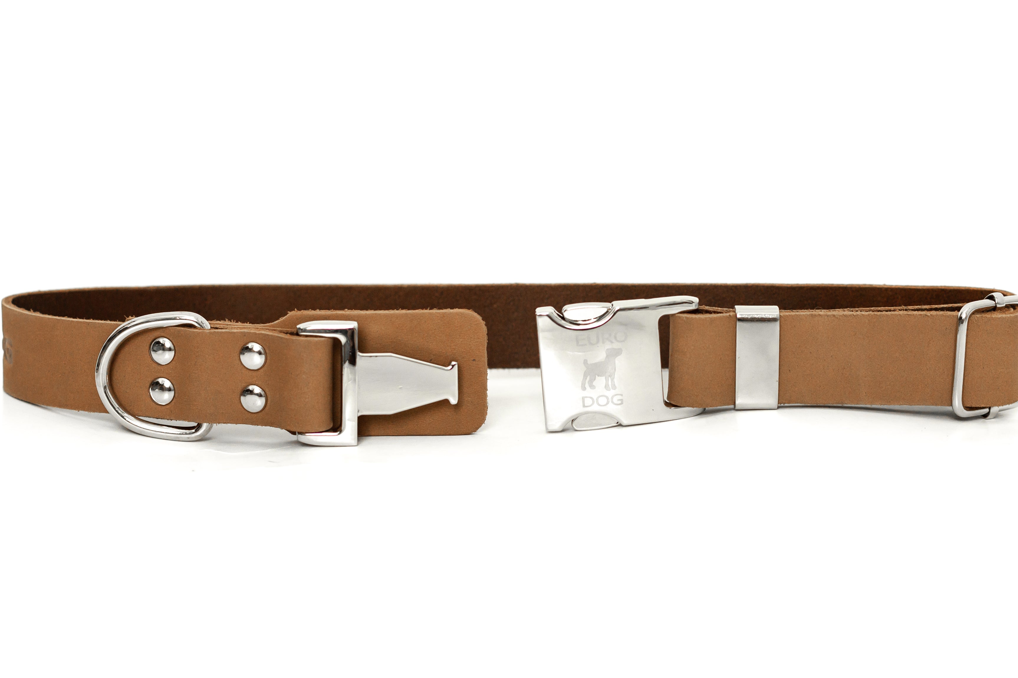 Modern Style Quick-Release Khaki Leather Dog Collar - OVERLANDERS Outfitter