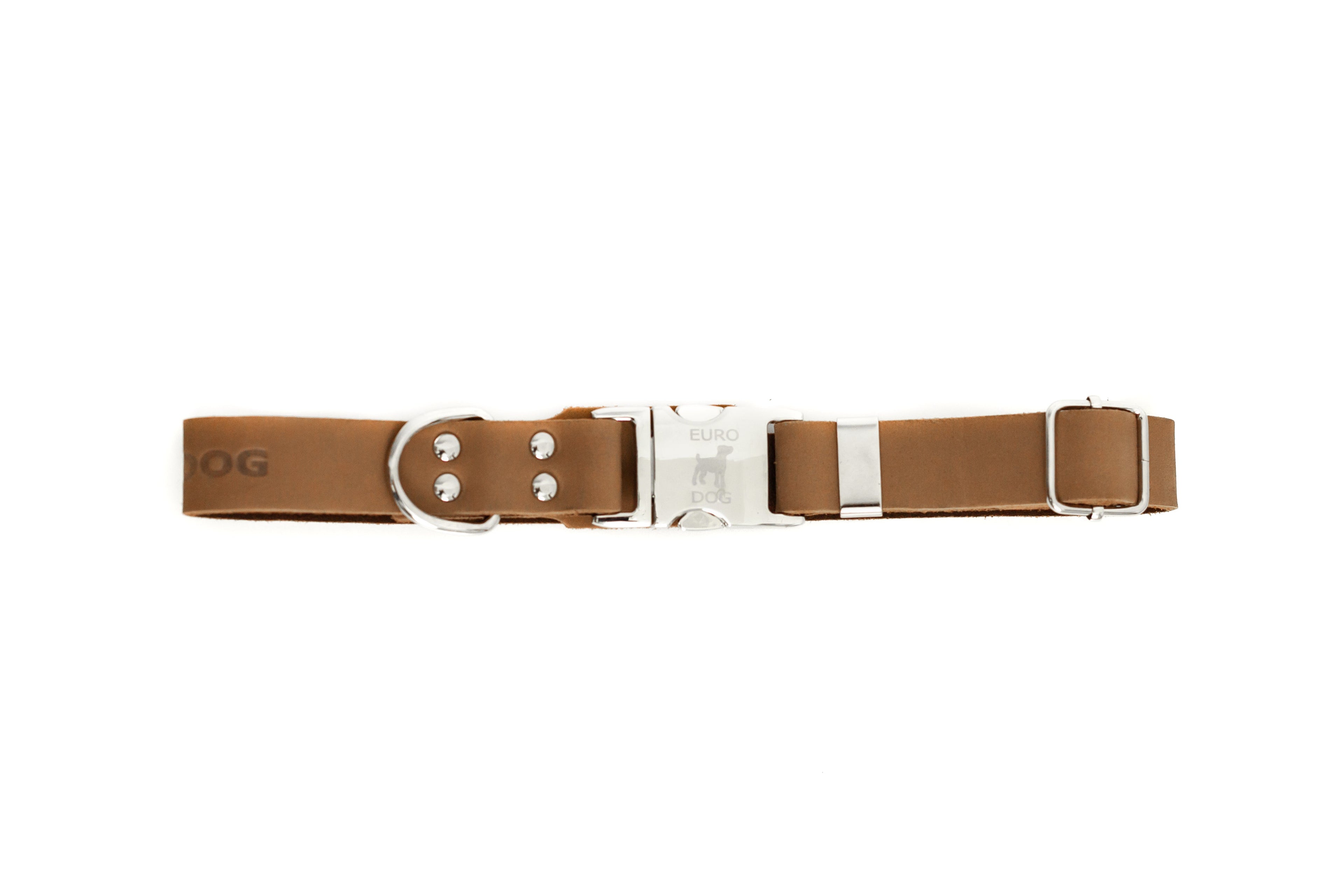 Modern Style Quick-Release Khaki Leather Dog Collar - OVERLANDERS Outfitter