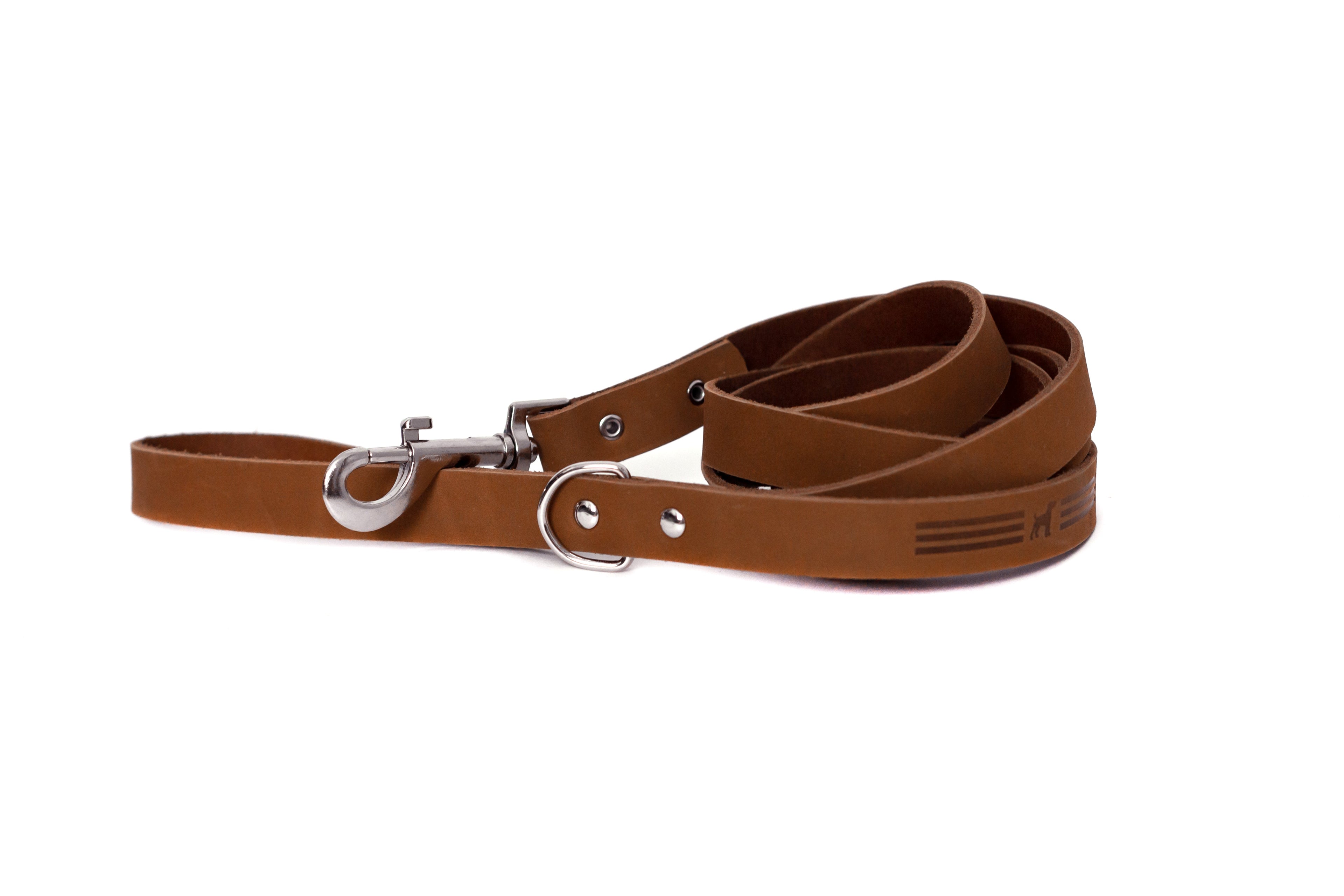 Modern Style Earth Brown Leather Leash - OVERLANDERS Outfitter