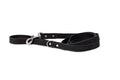 Midnight black leather dog leash by Euro-Dog Collars and Leads, modern style, durable leather for walking pets.