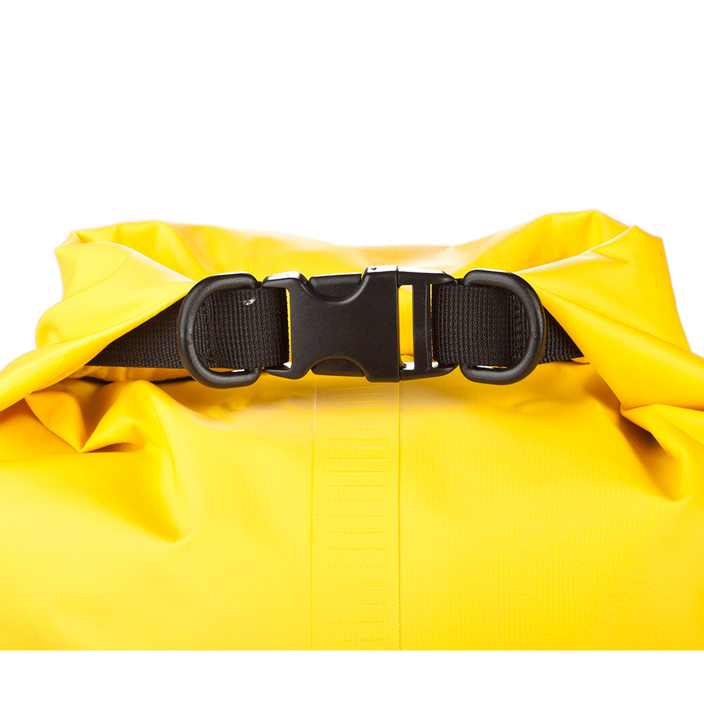 Attwood 20 Liter Dry Bag in black, featuring adjustable straps and a roll-top closure, ideal for outdoor adventures.