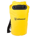 Attwood 20 Liter Dry Bag in orange, showcasing waterproof material and adjustable straps for outdoor adventures.