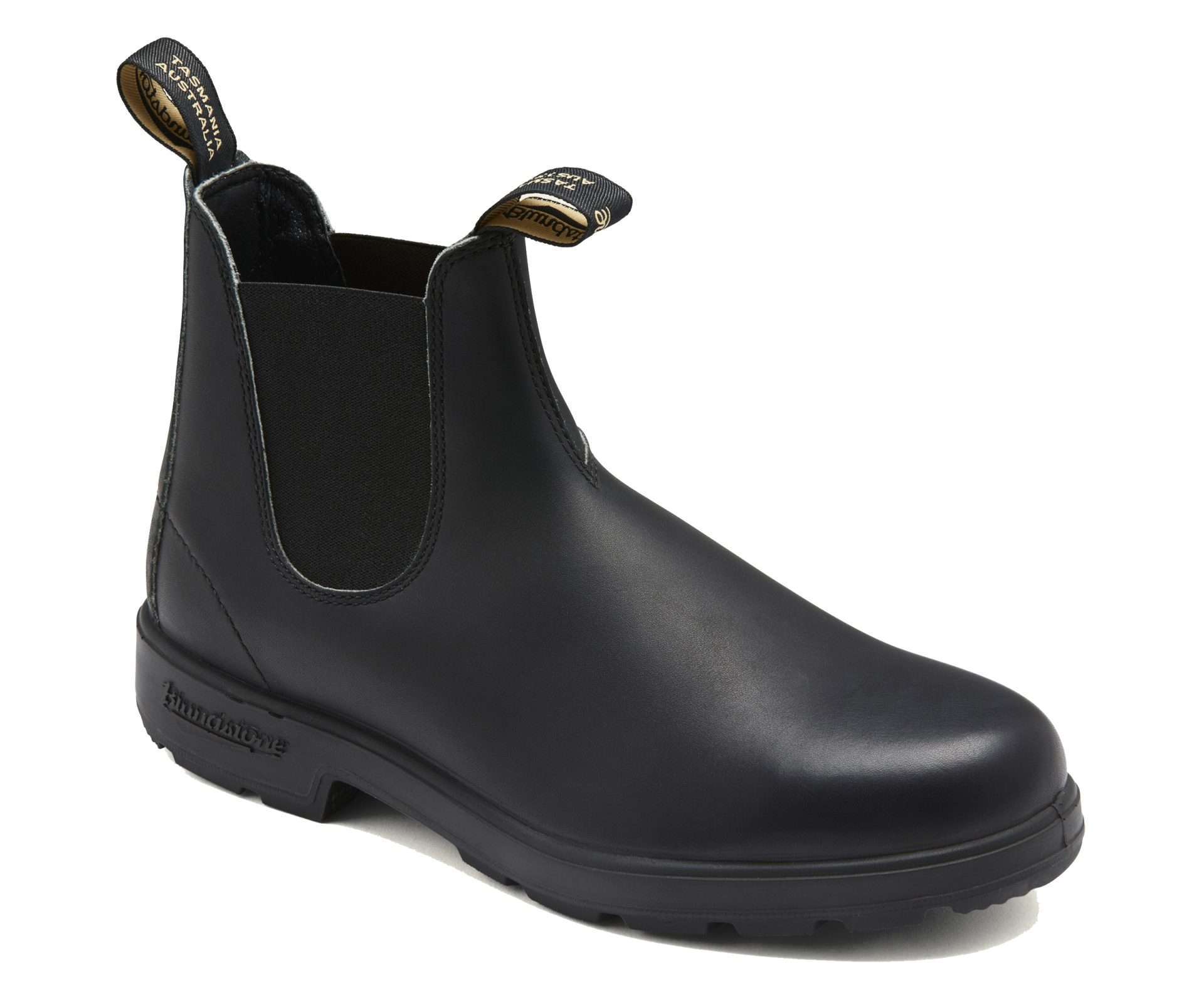Runwalk Blundstone 510 men's Chelsea boots in Voltane Black with rugged leather and elastic side panels for a classic style.