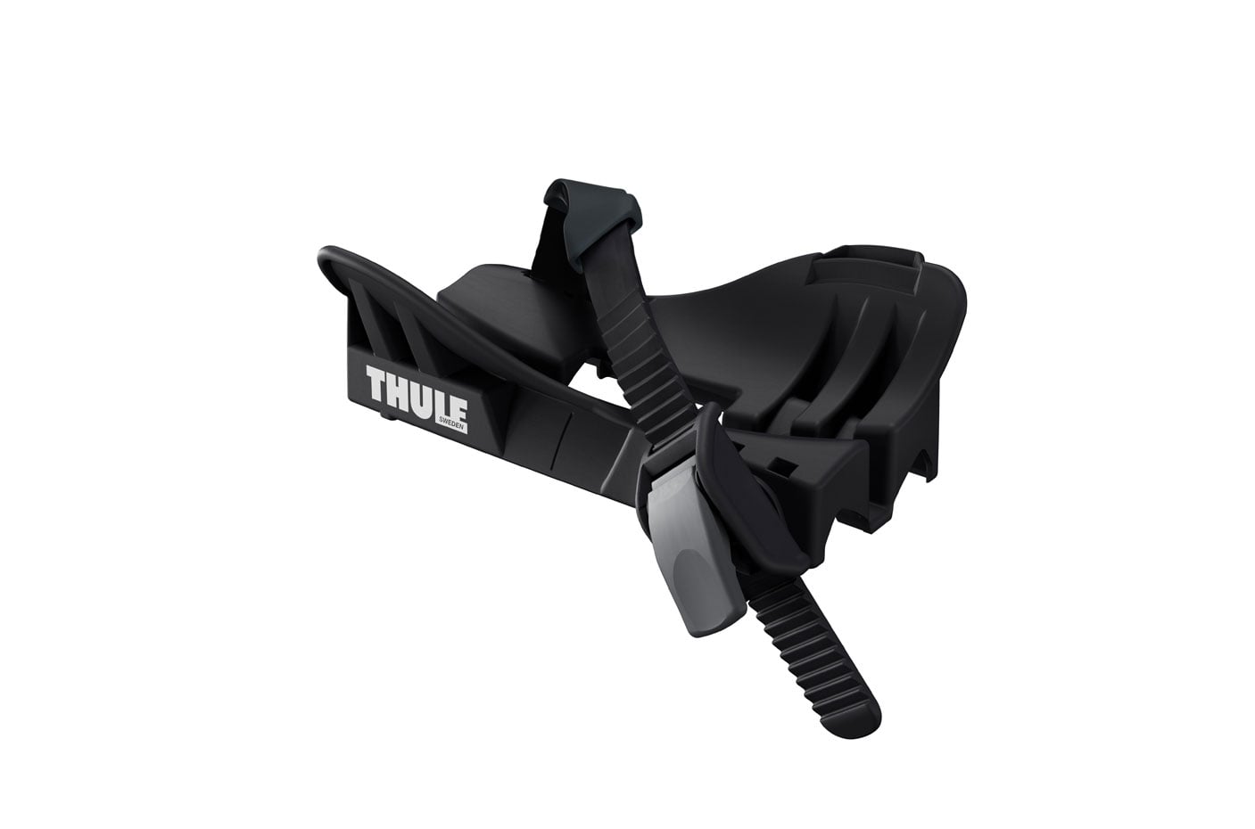 Backcountry Sportsman Thule ProRide Fatbike Adapter attached to bike rack, designed for secure transport of fatbikes.