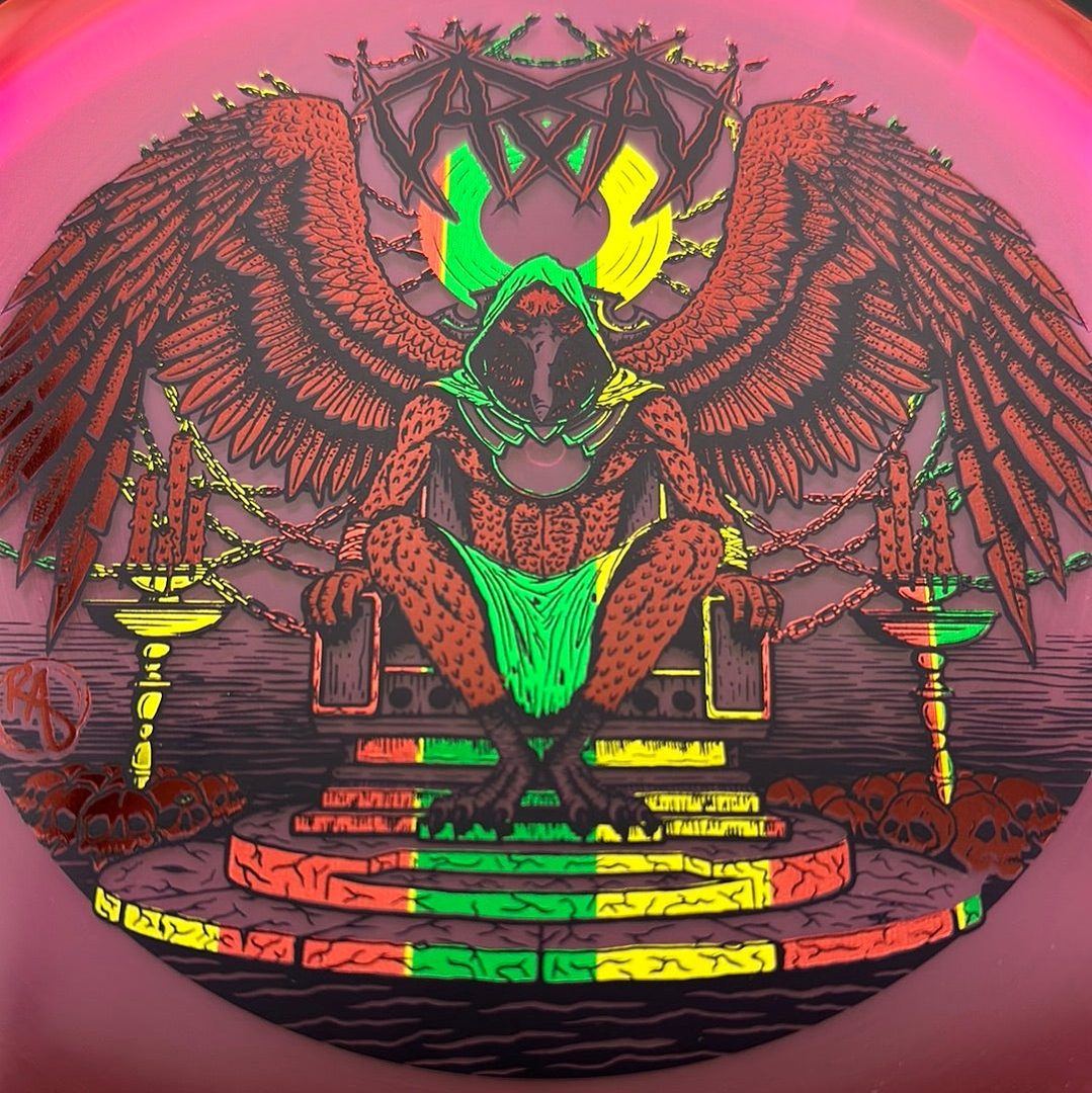 CryZtal Buzzz disc golf disc by Rare Air Discs featuring Karudi the Overseer design from Cult of RAD collection.