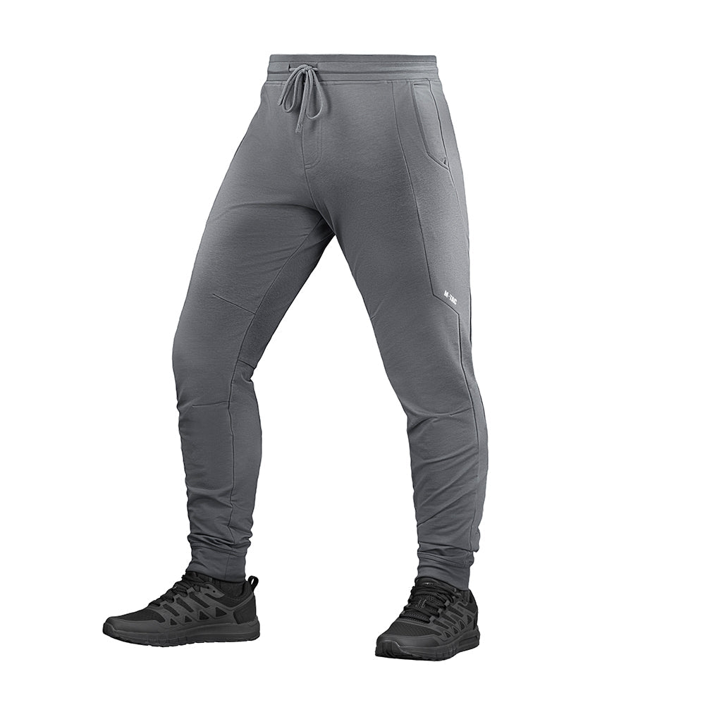 M-Tac Stealth Active sweat pants in black with elastic waistband and drawstrings, designed for comfortable tactical wear.