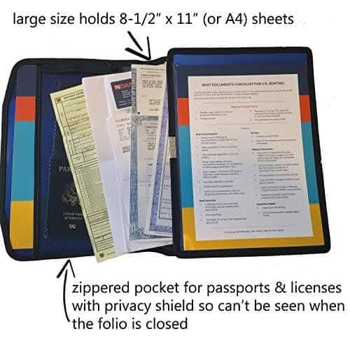 Boat Documents Organizer by The Boat Galley Store, showcasing a practical storage solution for boating paperwork and essentials.
