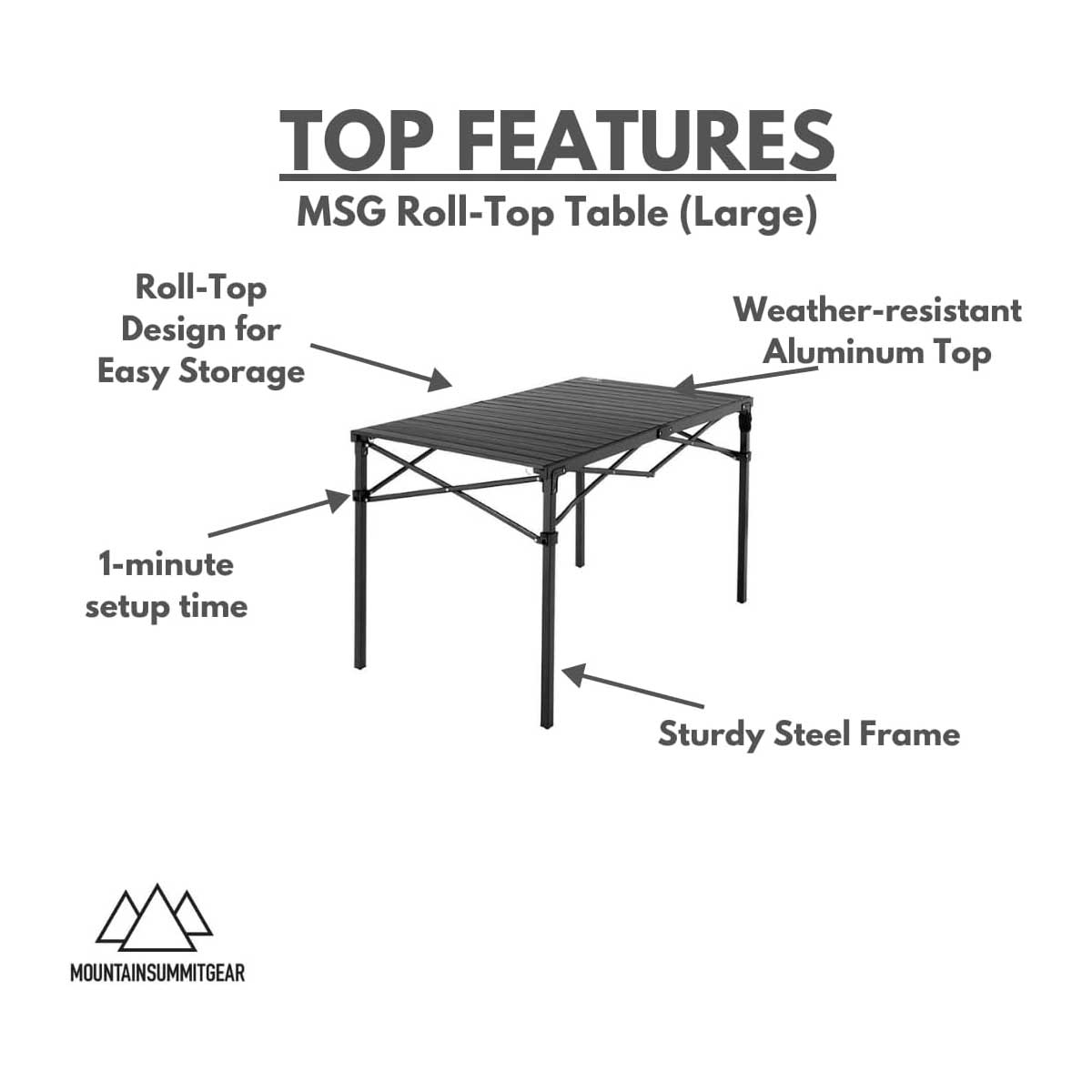 Heavy Duty Roll Top Table - OVERLANDERS Outfitter