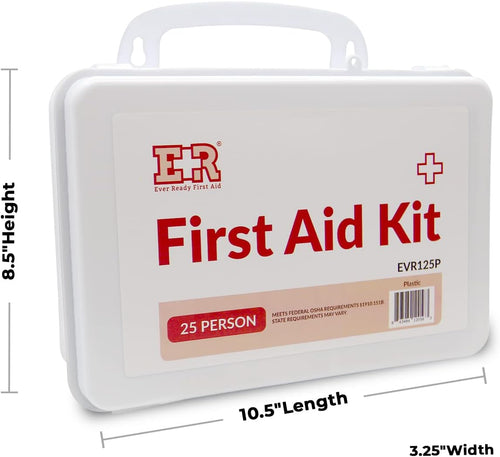 107 Piece, 25 Person First Aid Kit with Plastic Case, OSHA Compliant - We The Collective