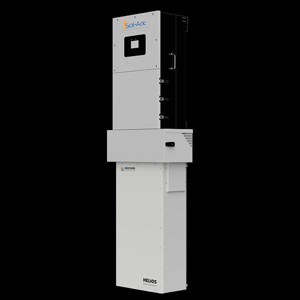 Portable Sun LLC solar kit with Sol-Ark 15K-2P inverter and Discover Helios 16kWh battery for whole-home backup power.