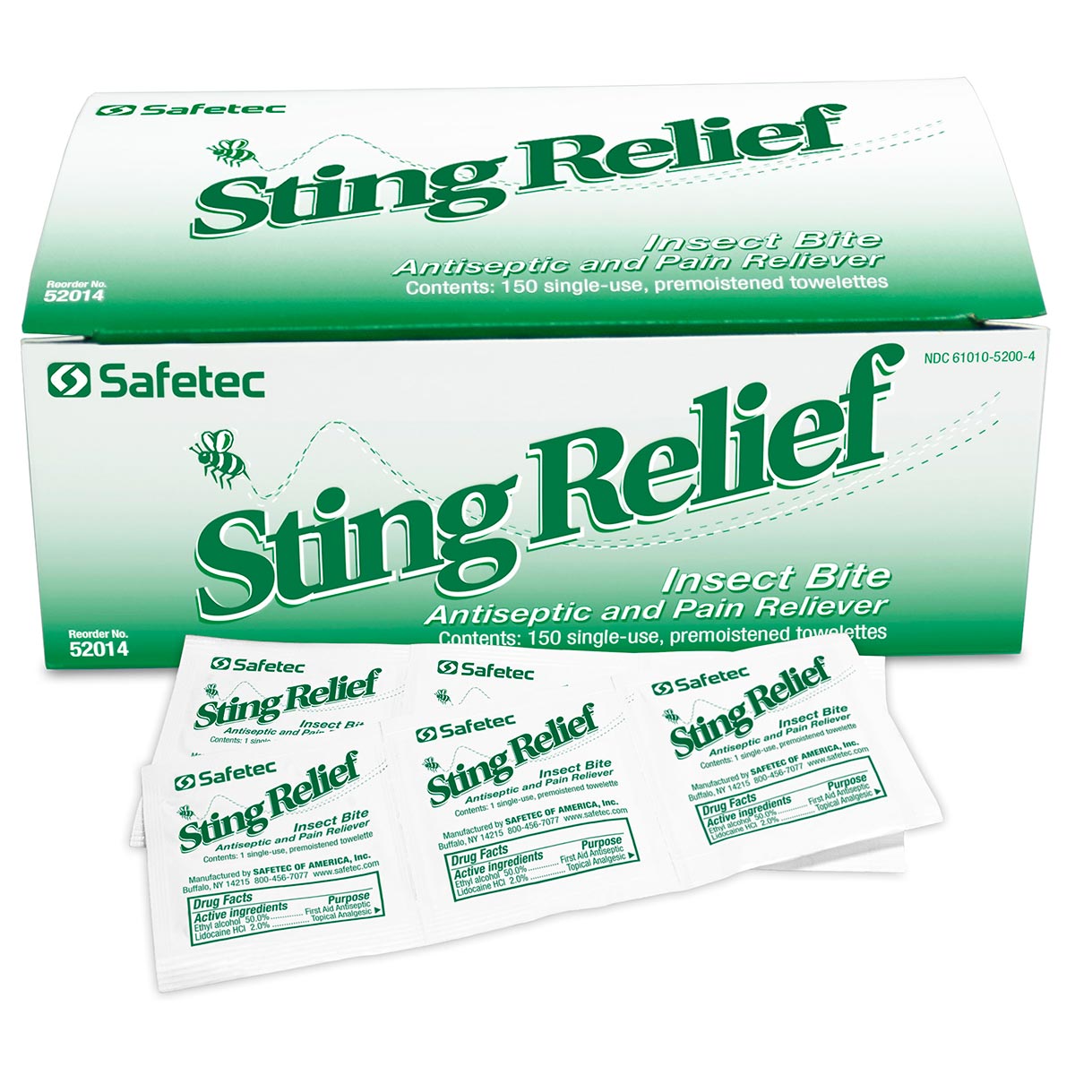 Pack of 150 Quakekits Sting Relief Prep Pads for quick, effective insect sting relief and skin soothing.