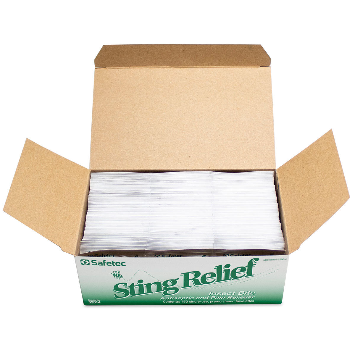 150 Sting Relief Prep Pads from Quakekits.com, medicated topical pads for insect bites and skin irritation.